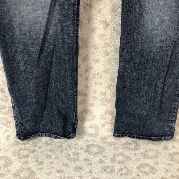 Wrangler jeans men’s 38 x 30 blue denim boot cut medium wash distressed - Picture 4 of 7